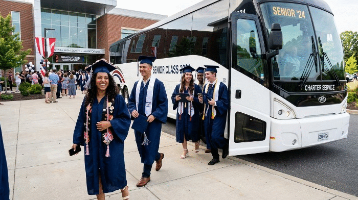 Coach Charter Bus Rental for Graduation and Prom Events
